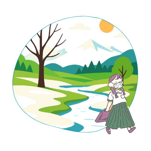 イラスト_３月_雪解け・花粉症